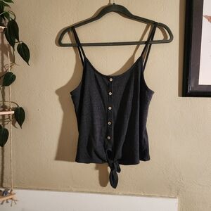 Le Lis Gray Button-Down Tie-Front CamisoleDar